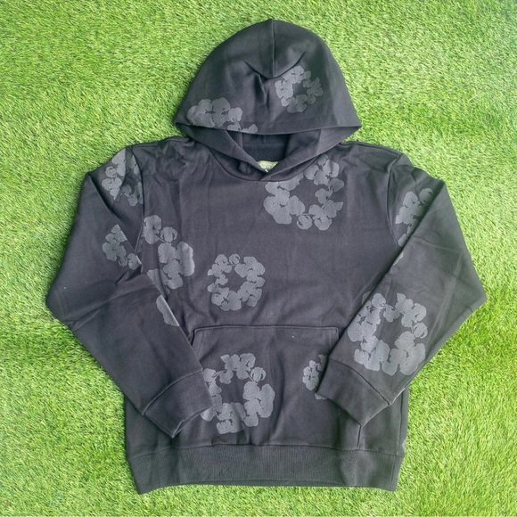 Denim Tears The Cotton Wreath SweatshirtBlack Monochrome Size S-L AUTHENTIC